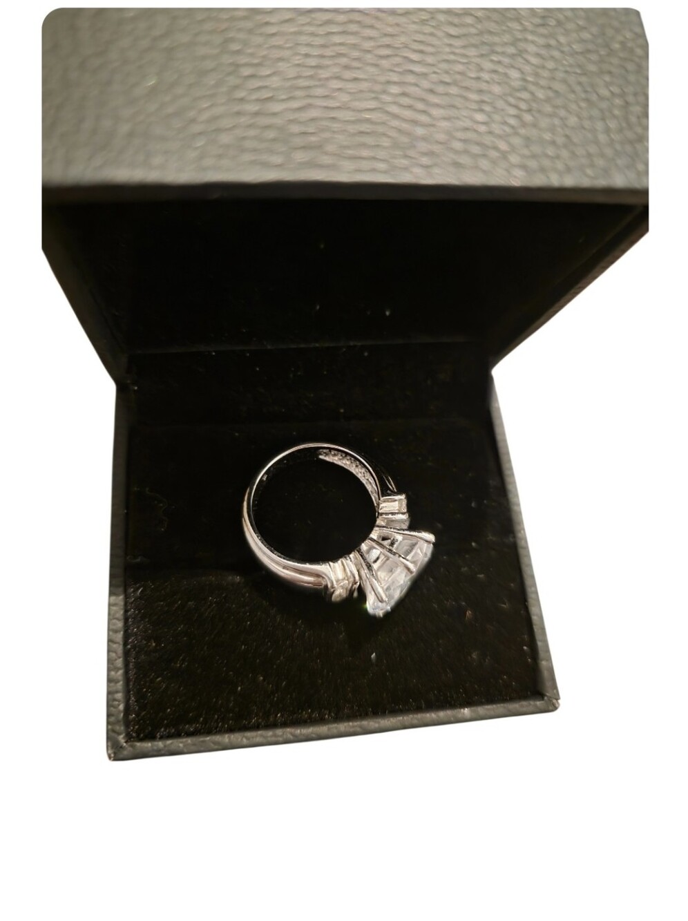 Brilliant White Stone Statement Ring in Silver - Picture 2 of 4